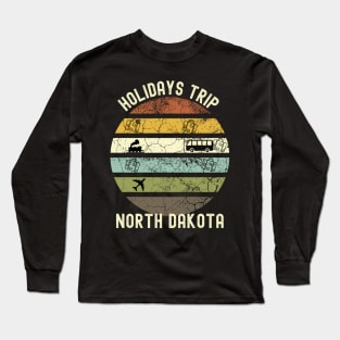 Holidays Trip To North Dakota, Family Trip To North Dakota, Road Trip to North Dakota, Family Reunion in North Dakota, Holidays in North Long Sleeve T-Shirt